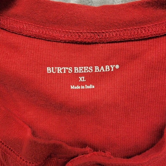 Burt's Bees Baby Henley Shirt Mens Size XL Red Pullover Cotton Blend Layer Work - Picture 2 of 8